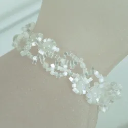 Bracelet S Rose Gold filled 14K - Arabesque Moonstone-Satin white - Bracelet S Rose Gold filled 14K - Rose Gold filled 14K